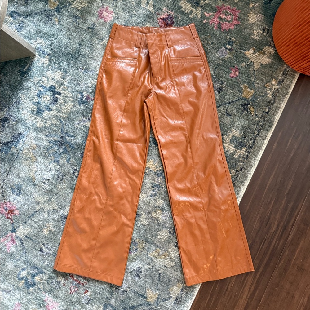 Free People Brown Leather Pants